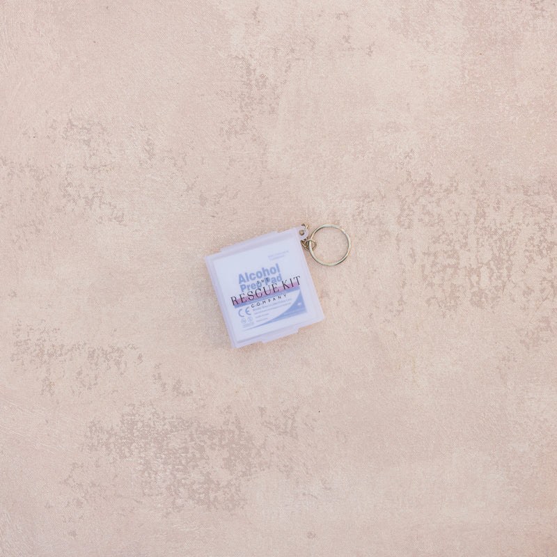 Alcohol Wipes and keychain by The Rescue Kit Company
