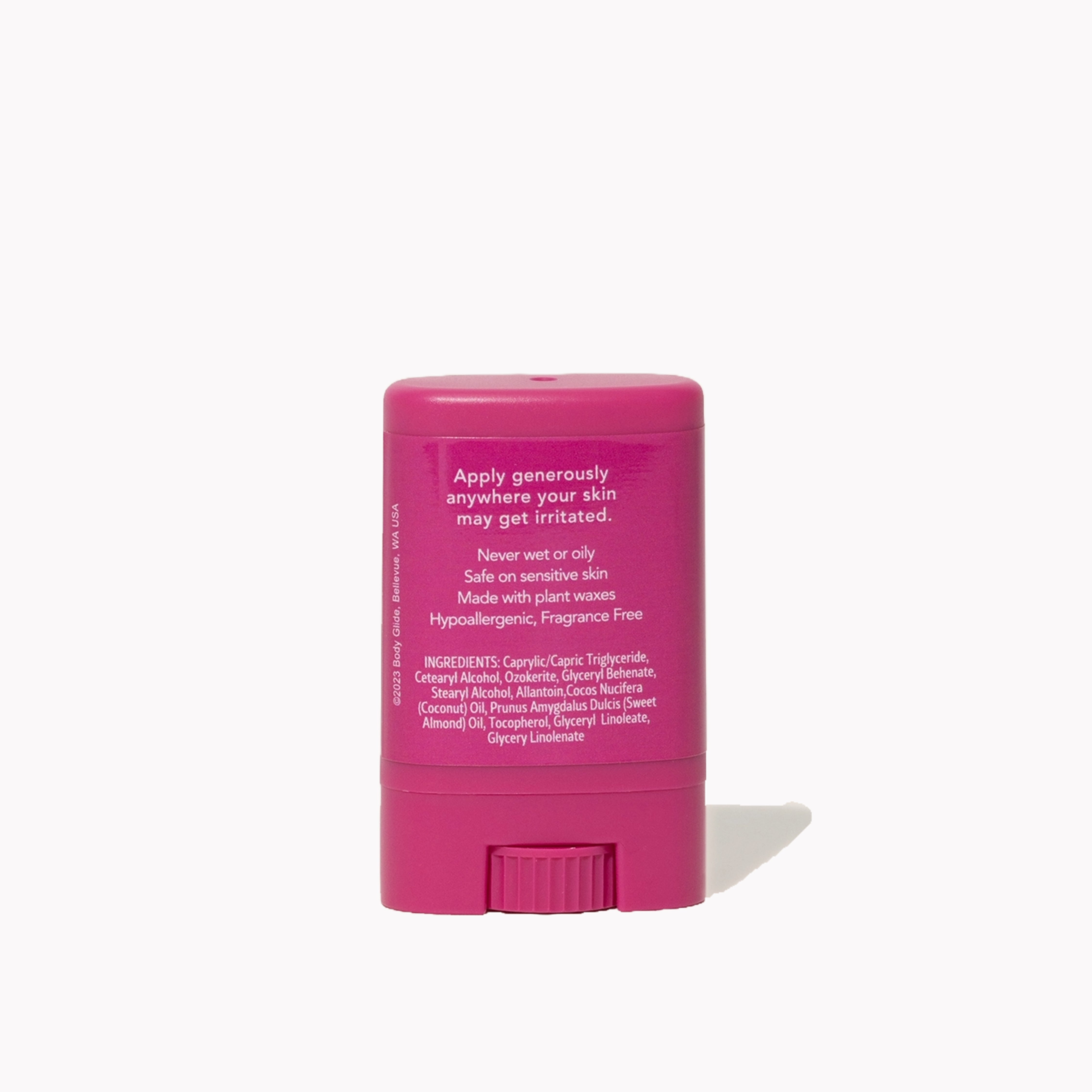 Back of The Rescue Kit Company x Body Glide blister and chafe balm showing usage instructions, ingredients, and product benefits for sensitive skin.