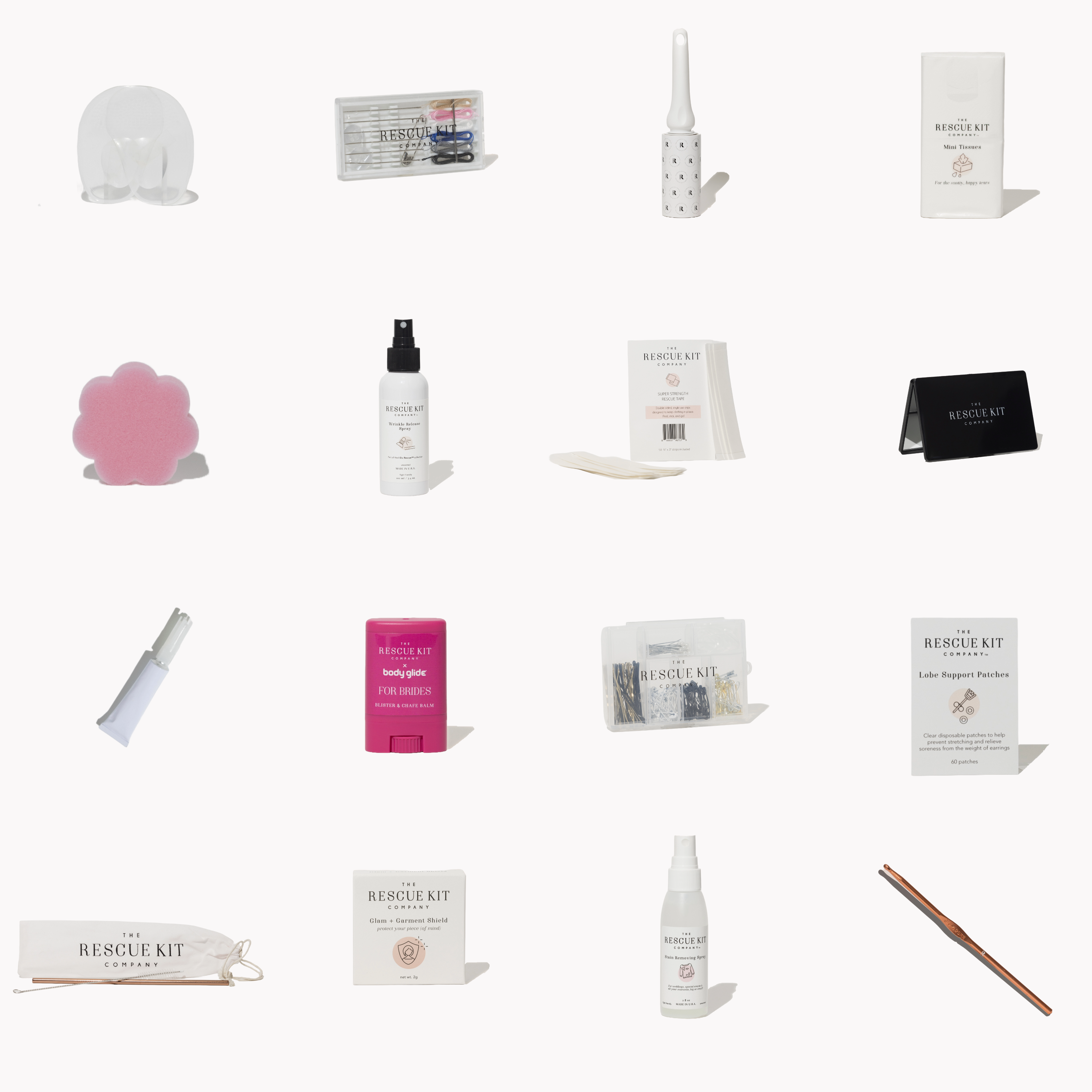 Collection of products on a white background