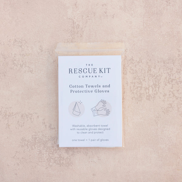 Cotton Towel and Protective Gloves by The Rescue Kit Company