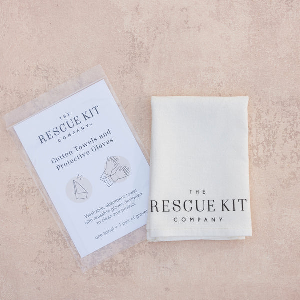Cotton Towel and Protective Gloves by The Rescue Kit Company