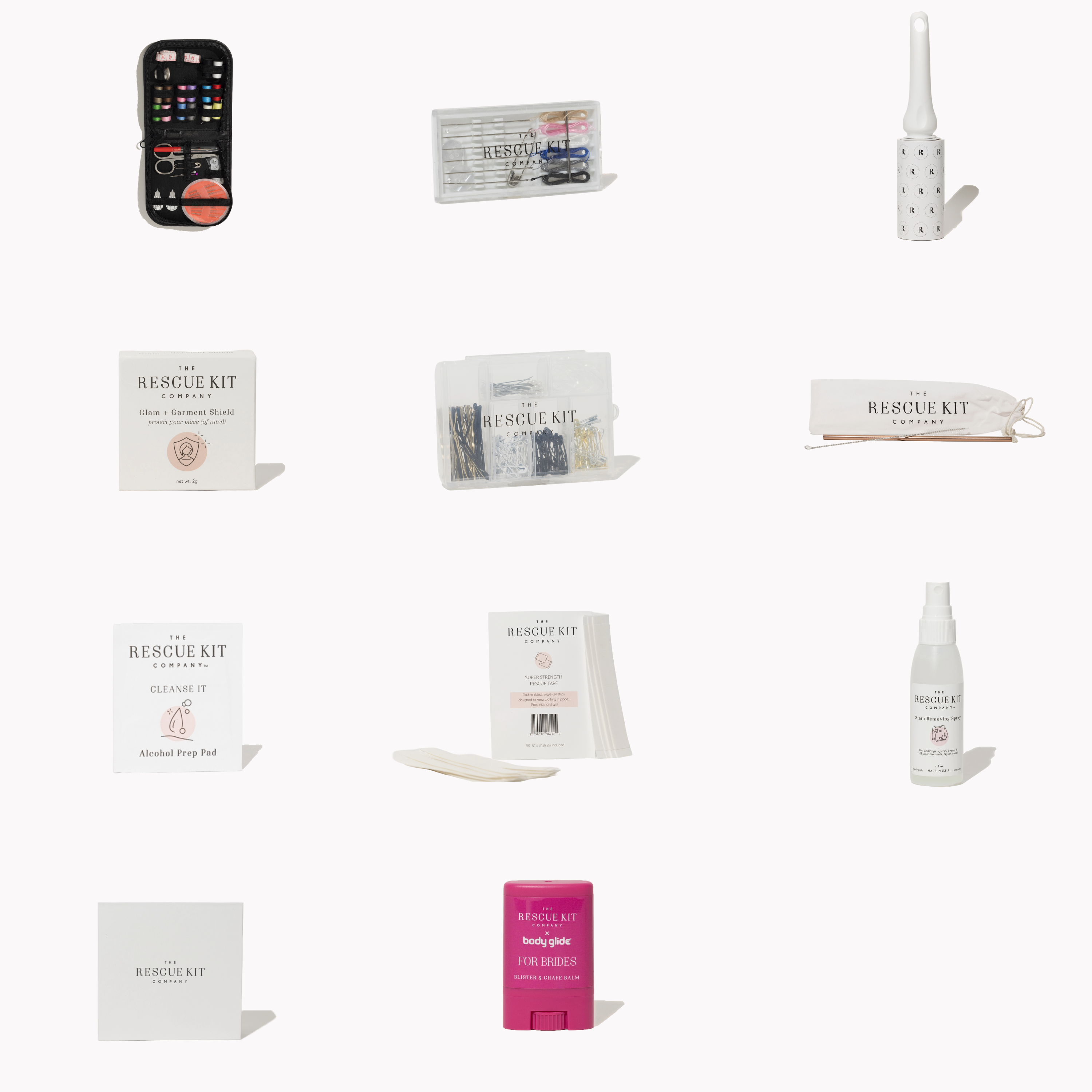 Collection of 'The Rescue Kit' products on a white background