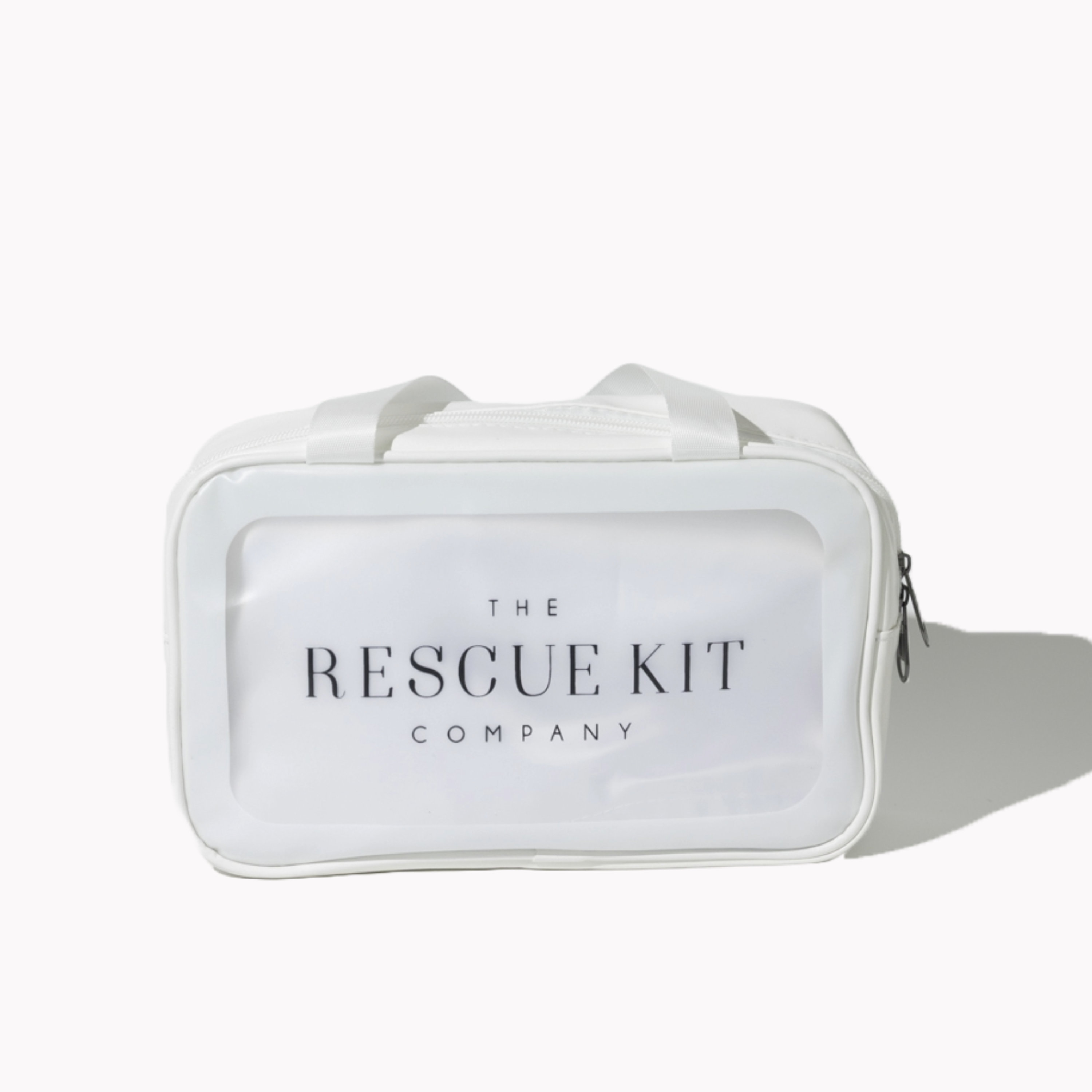 White bag with 'The Rescue Kit Company' logo on a white background